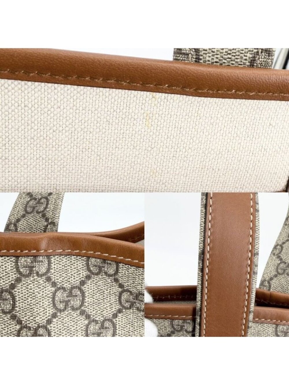★SOLD★ Gucci Tote Handbag Sherry Line Shoulder A4 Compatible GG Supreme Canvas - Picture 6 of 9